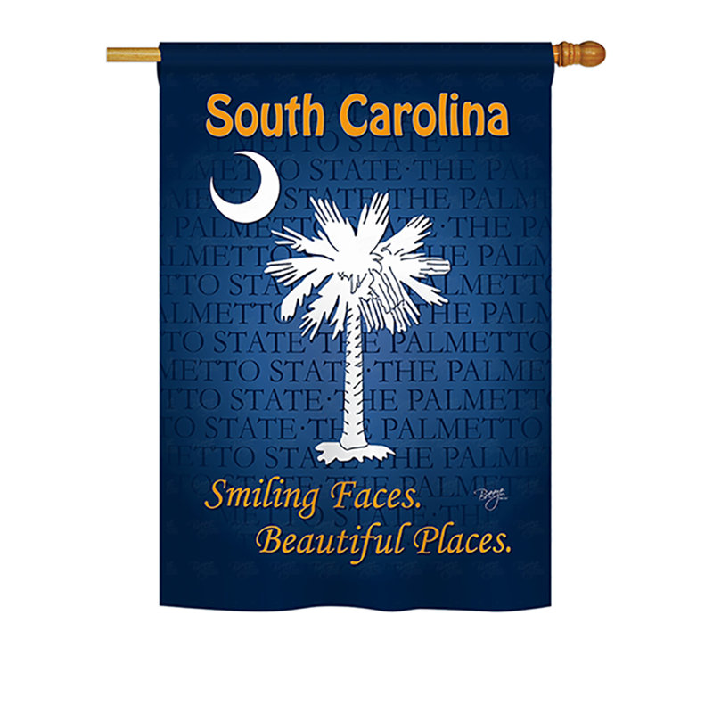 Double Sided Polyester House Flag, 18.5" H x 13" W, South Carolina