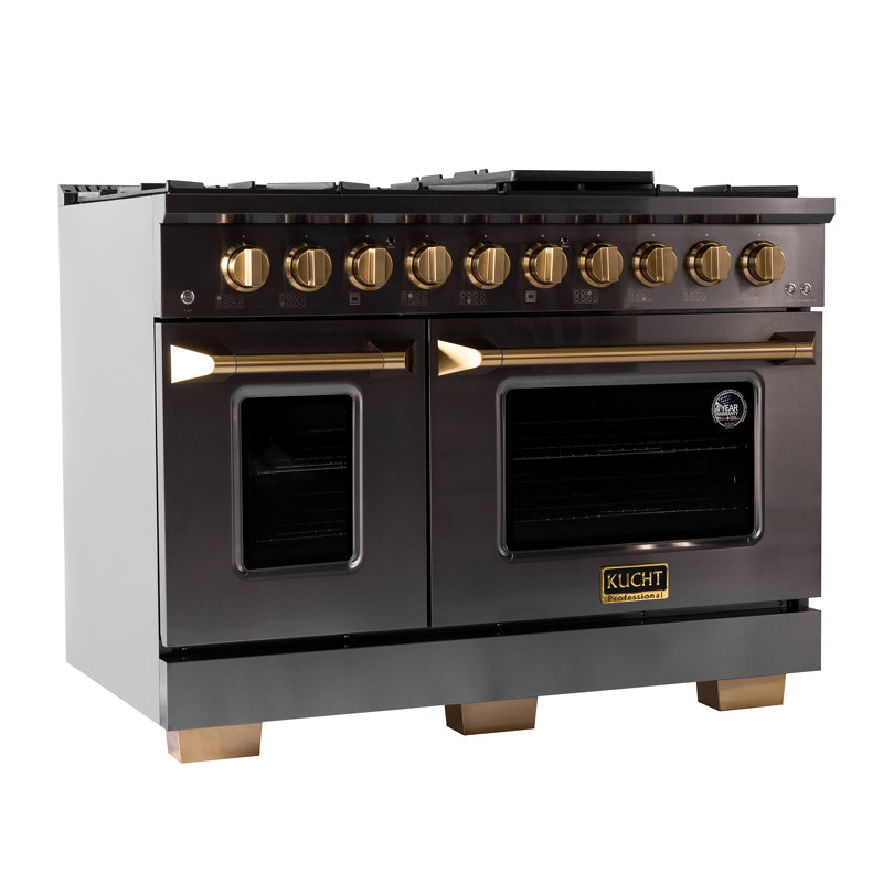 KUCHT 48 in. 6.7 cu. ft. Propane Gas Range with Sealed Burners, Griddle/Grill and Two Ovens - One Convection - in Gemstone
