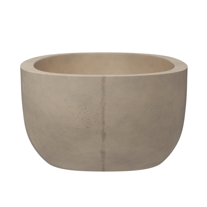 Avalon NativeStone Freestanding Soaking Cement Bathtub, Sand, 21" H x 36" W x 62" L