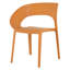 Chaise orange en polypropylène à un seul côté 4 pièces pour une utilisation intérieure et extérieure, durabilité de haute qualité, scénarii ergonomiques, matériau PP, confort