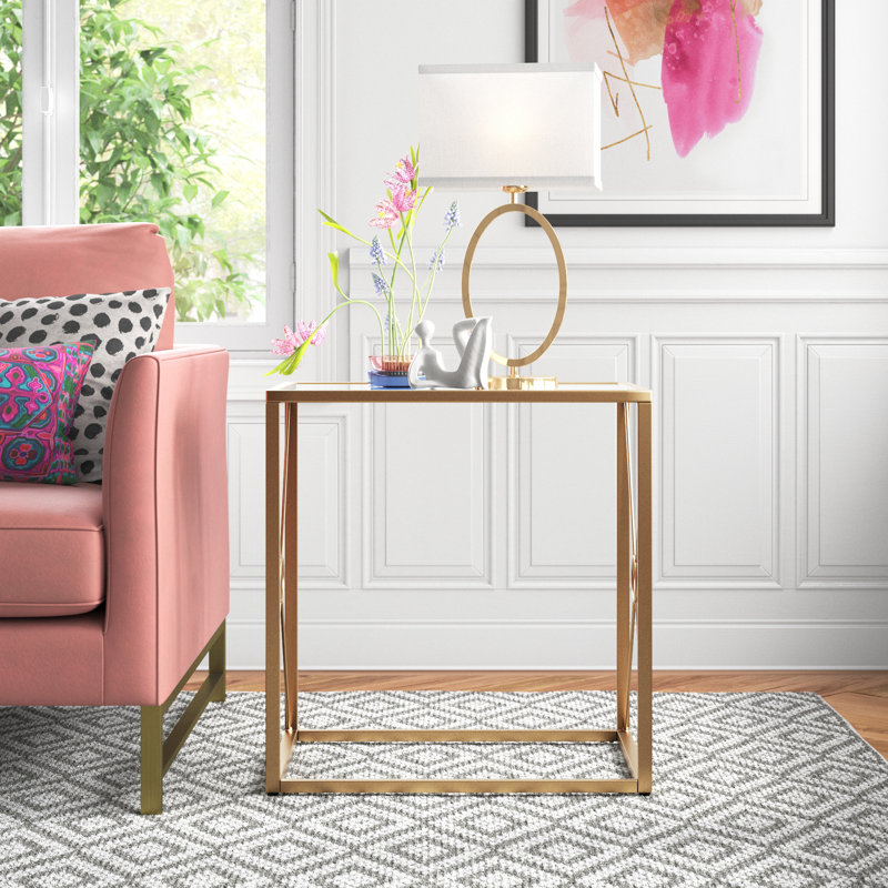 Reagan Glass Top End Table