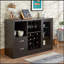 Armoire à vin sophistiquée à finition espresso avec options de rangement polyvalentes