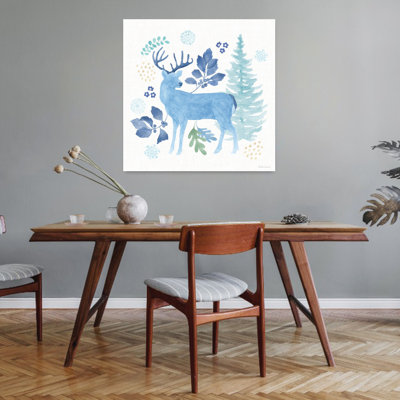 «Winter Sparkle III», art abstrait contemporain, forêt de cerfs