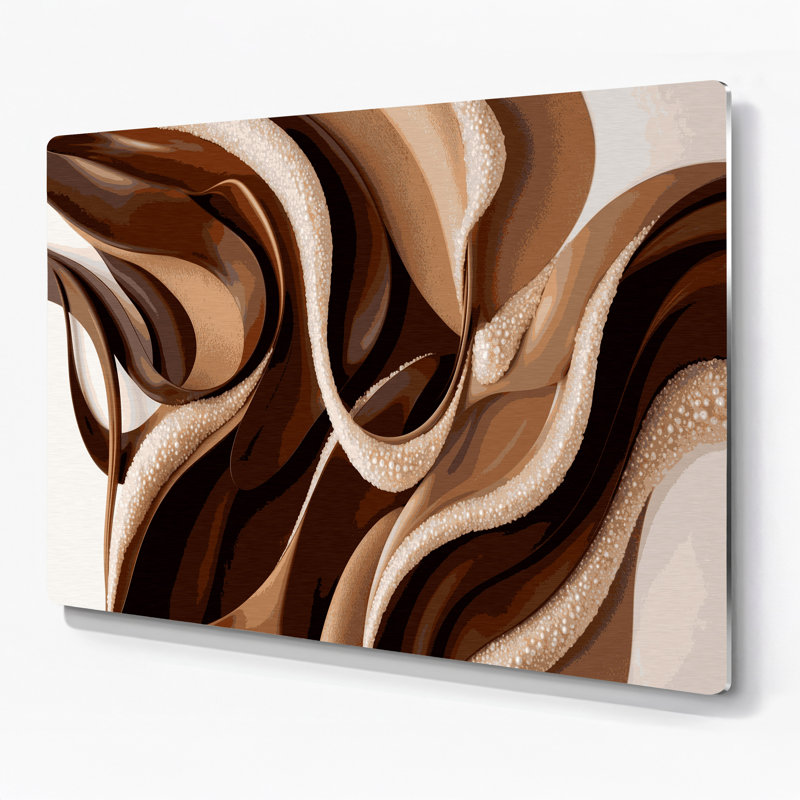 «Lyrical Abstraction», art mural en métal brun 28, H 11 po x l 14 po