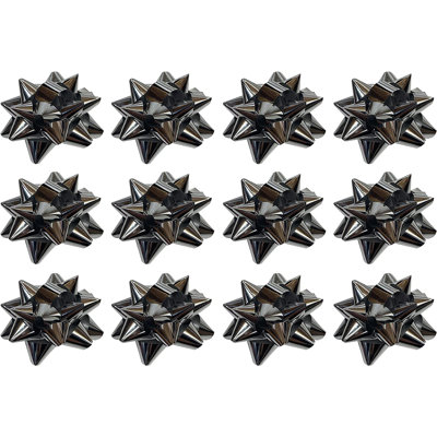 PMU Decorative Star Gift Bows Medium 12Pkg Pkg1