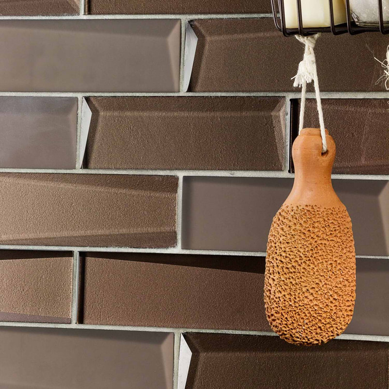 Remington 2x6 Polished Glass Subway Mosaic Tile, Bronze