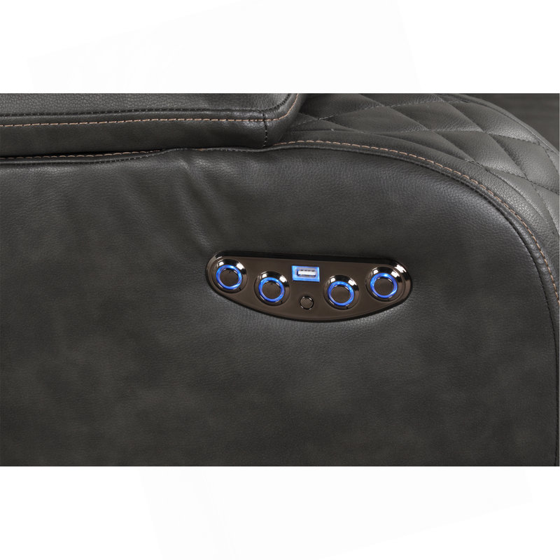 Fauteuil inclinable électrique à DEL en similicuir, Noir