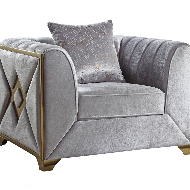 Chaise de style moderne Velencia, Argent argent