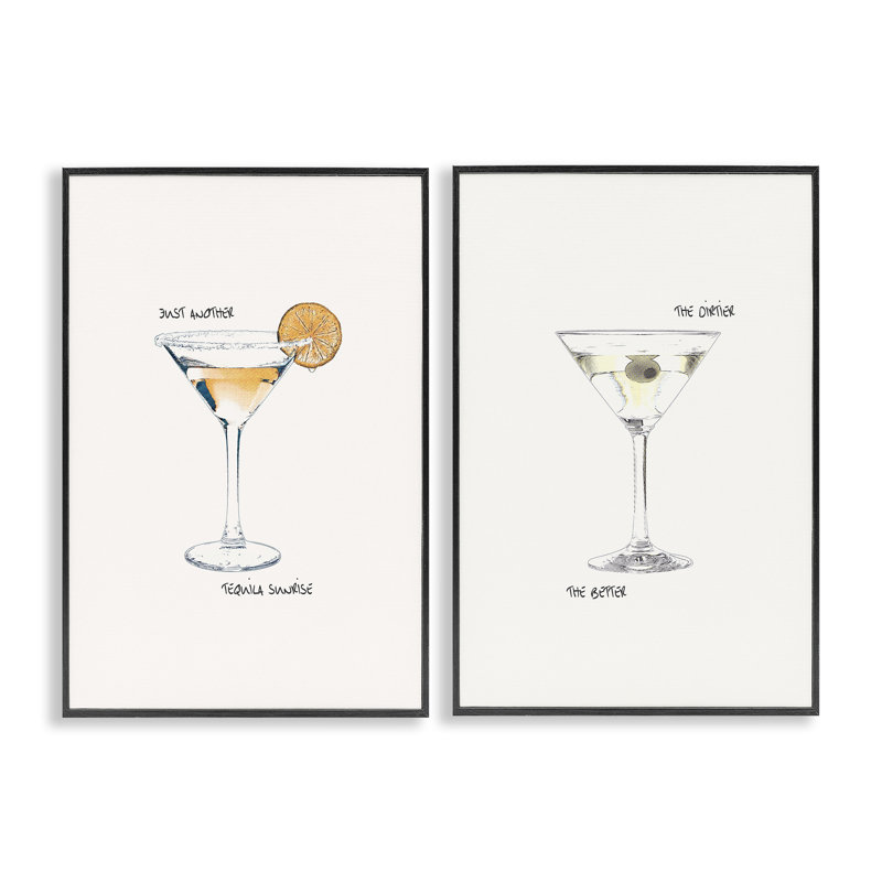  Téquila Cocktail & Expressions, ensemble de 2 estampes numériques par Graffi * Tee, H 18 po x l 12 po