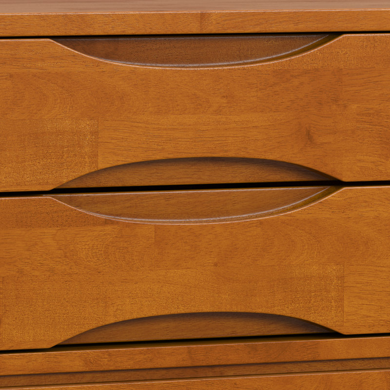 Teak Brown Solid Hardwood Square End Table with Storage