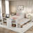 Multifunctional Wood Platform Bed With Desk And Storage Shelves, Built-in Trundle And 3 Drawers-2026735977
