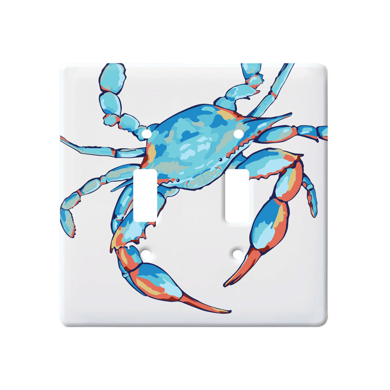 Plaque murale d'interrupteur à bascule Tropical Happy Crab