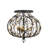 Bask 3-Light Crystal Semi-Flush Ceiling Light - Matte Black/French Gold