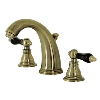 Kingston Brass Duchess Two-Handle 3-Hole Deck Mount Widespread Bathroom Faucet with Retail Pop-Up Drain