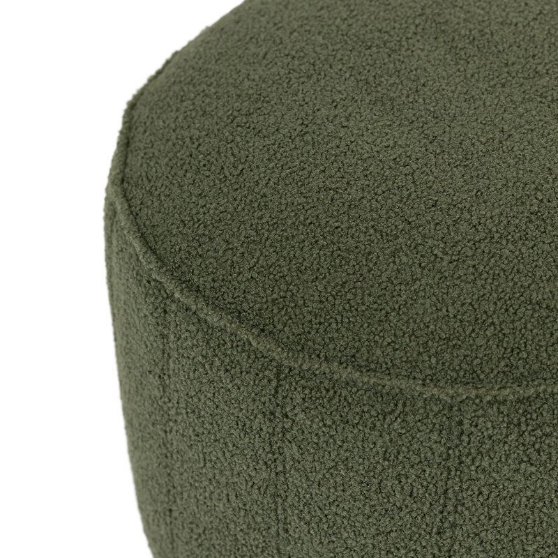 55cm Wide Round No Pattern Pouffe Ottoman, Green