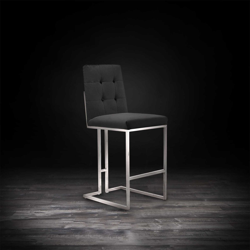 Tabouret de bar Cameron, Noir