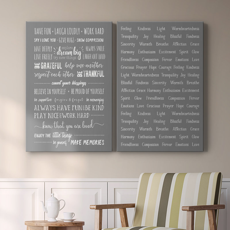 «Count Your Blessings» - Toile tendue avec châssis de qualité supérieure - Prêt à être accroché, H 36 po x l 48 po