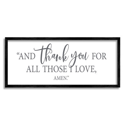 «Thank You For Ceux I Love Spiritual Proverb Prayer» par Lettered and Lined - cadre flottant, art textuel sur bois