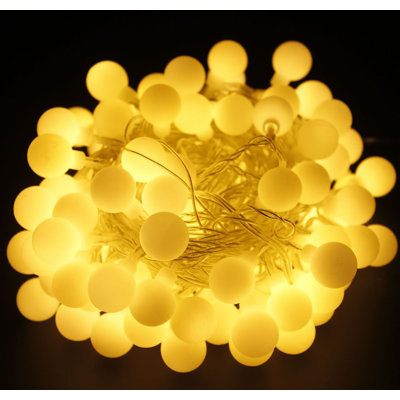 Frosted Globe Warm White LED String lights Indoor / Outdoor 100 - Bulb 396 in. Plug-in LED Globe String Light