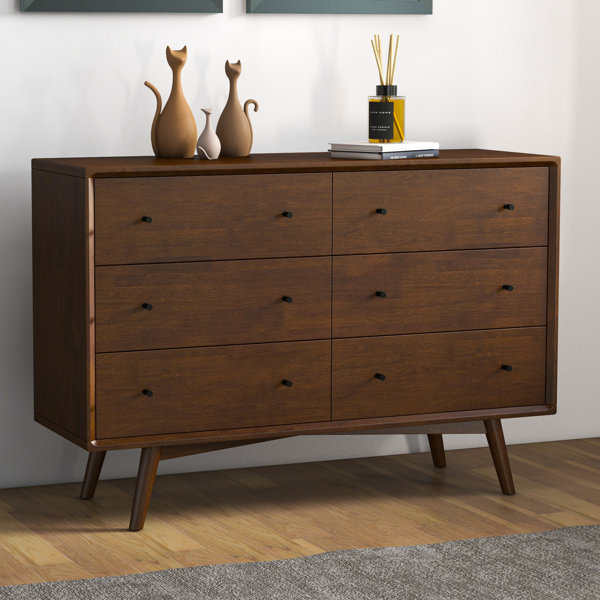 Mercury Row® Chiasson Mid-Century 6 Drawer Double Dresser & Reviews ...