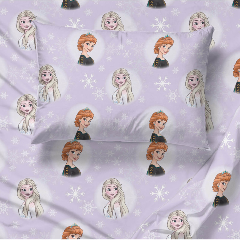 Saturday Park Disney Frozen Watercolor 100% Organic Cotton Sheet Set, Queen Sheet Set with 2 Pillowcases