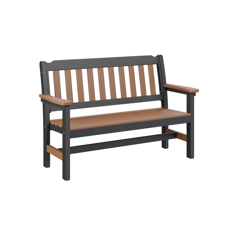 Garden Outdoor Bench, Cedar/Black