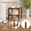Table de bout ronde à 2 niveaux Bay Isle Home ™ Table de chevet en rotin et table de chevet en verre trempé