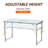 Height Adjustable Folding Table, Portable MDF Top & Aluminum Frame Camping Table, For Indoor Outdoor Picnic Garage, 2 Height Settings
