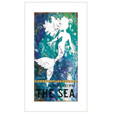 «Under the Sea» par Cindy Jacobs, reproduction encadrée prête à accrocher, cadre blanc