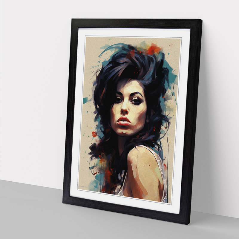 Amy Winehouse Classicism Art - Framed Print, Black Framed, 34cm H x 25cm W, Black