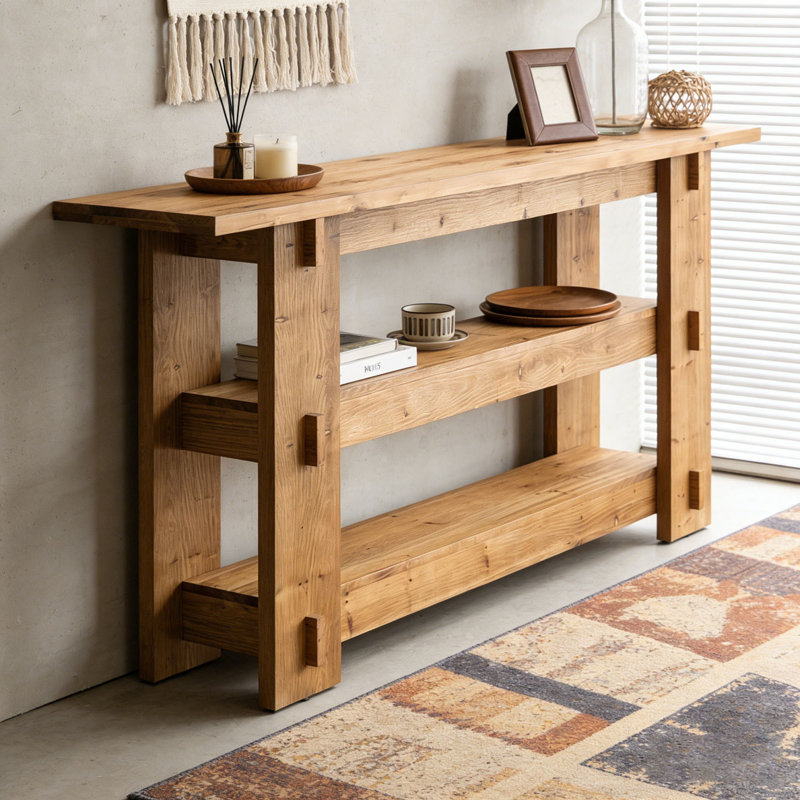63" Solid Wood Console Table