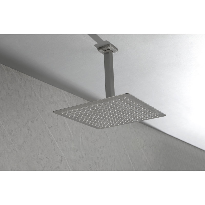 Rain Shower Head High Pressure Rainfall Showerhead Water Saving, Brushed Nickel