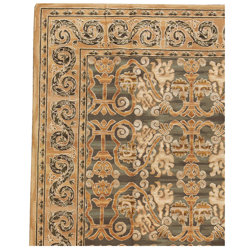 ASRS6002GLGLG Hand Knotted Wool Area Rug, Rectangle 11' x 16'