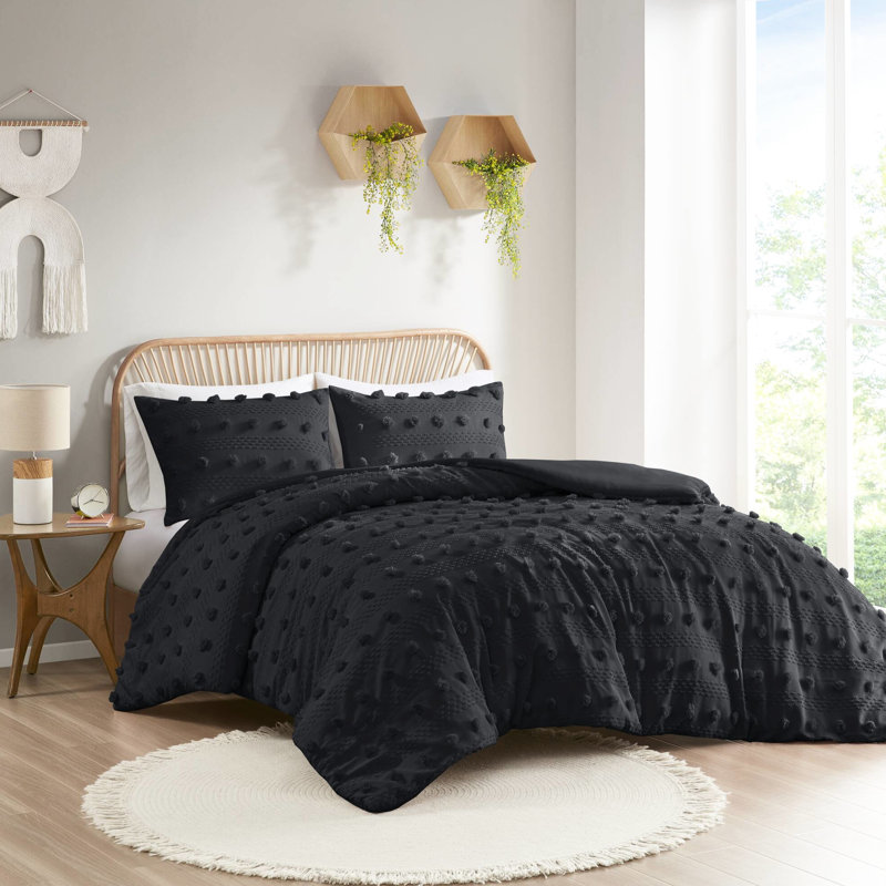2 Pcs Black Clip Twin/Twin Xl Duvet Cover , - , Inner Ties For Insert Placement Correctly Right