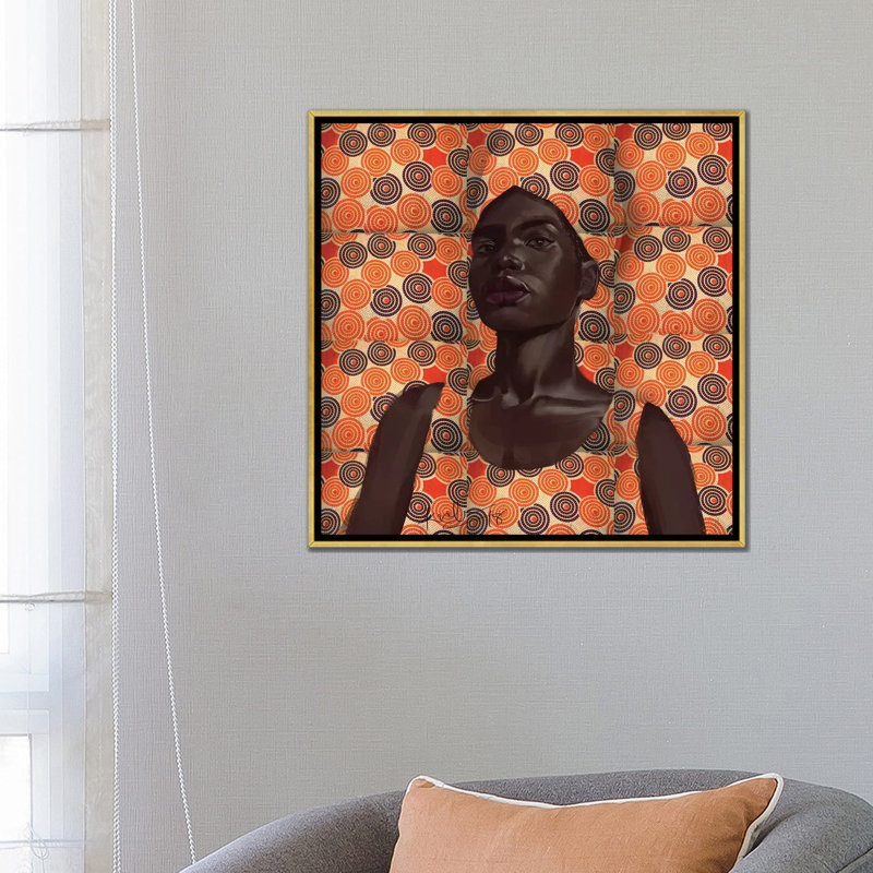 « Cire Series II » par Adekunle Adeleke, reproduction d’art, H 26 po x l 26 po x P 1,5 po, Toile encadrée d'or, Pas de tapis