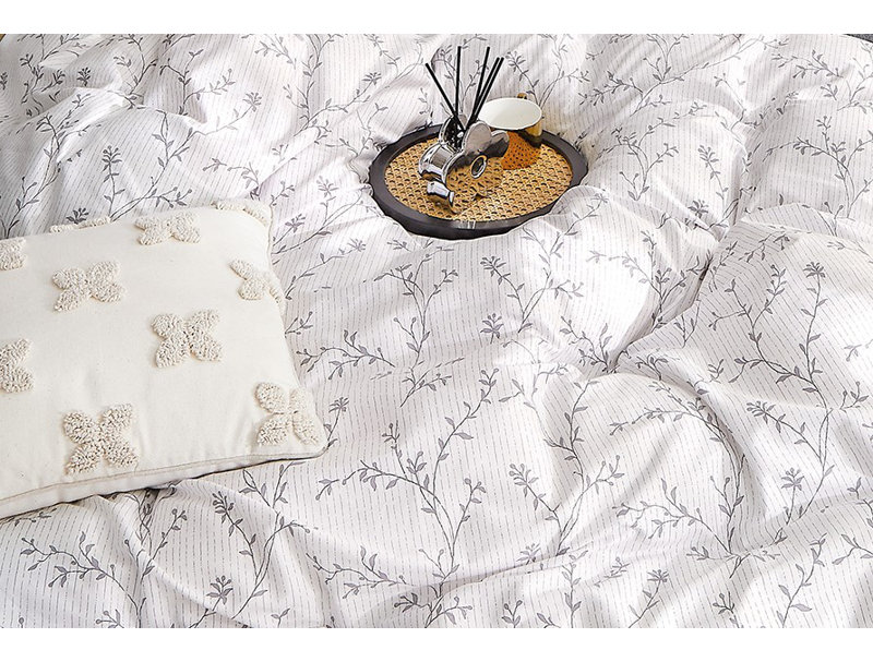 Cotton Box Stitch Floral Comforter, Queen Comforrter + 2 Standard Shams