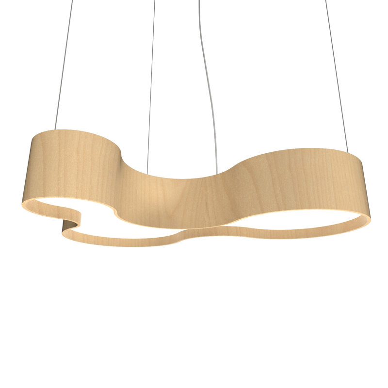 Orgânica 1 - Light LED Pendant, Maple, 7.8" H x 39" W x 26.52" D