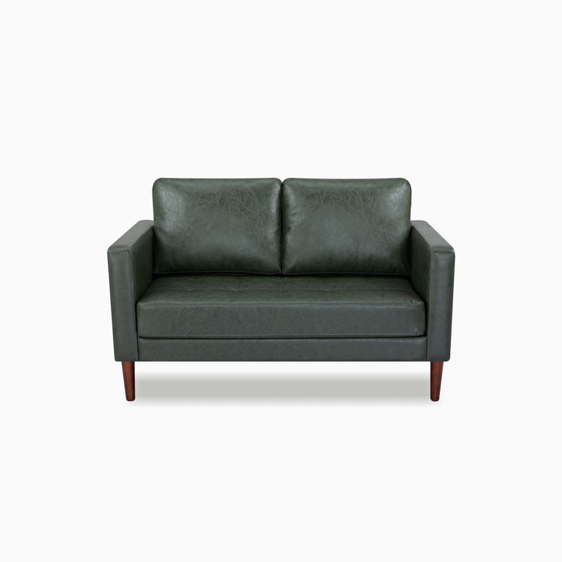 Jordy 54.5'' Faux Leather Loveseat, Leaf Green