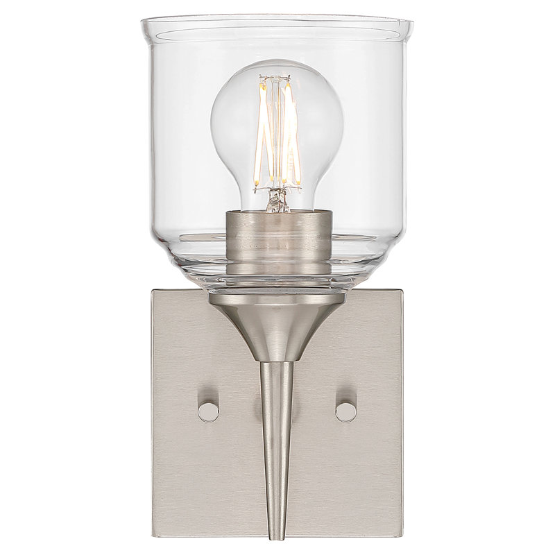 Beacon 1 Light Wall Sconce - Brushed Steel Finish, Brushed Steel