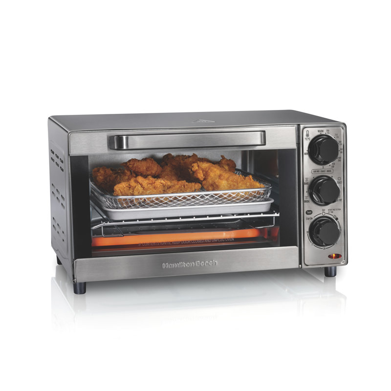 Hamilton Beach® Sure-Crisp Toaster Oven Air Fryer Combo, Fits 9 Pizza, 4 Slice Capacity, Powerful Circulation, Auto Shutoff, Stainless Steel Exterior