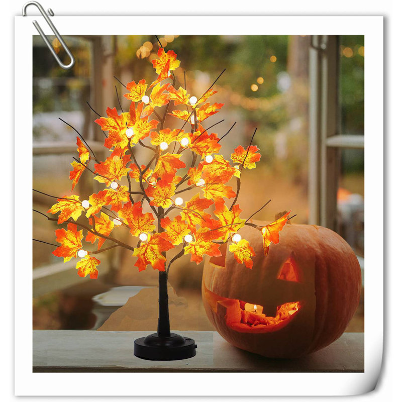 Tabletop Maple Tree Lamp 24 Led Bonsai Tree Light With 8 Lighting Modes Small Light Up Tree With Timer For Party Wedding Christmas Thanksgiving Home Decoration