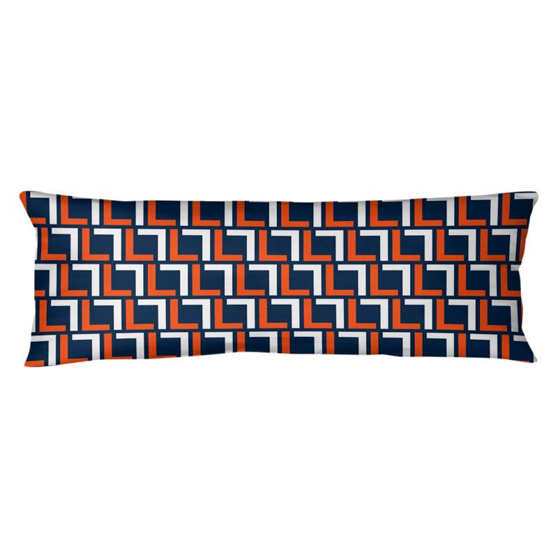 Polyester Medium Pillow, Microfiber, Orange/White/Blue