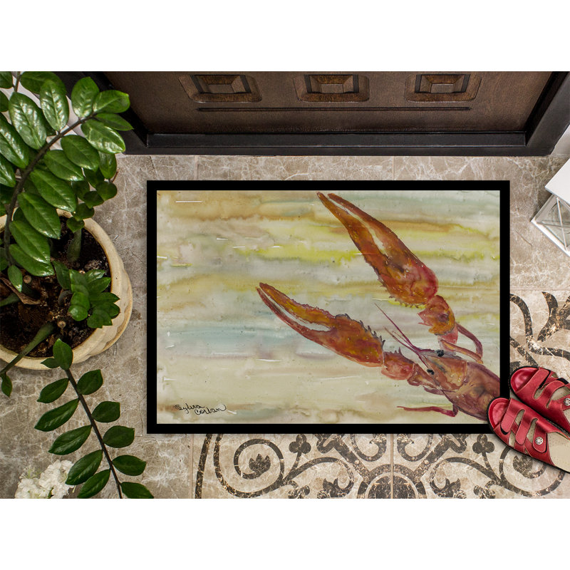 Tapis d’extérieur antidérapant intérieur/extérieur antidérapant crawfish Cale, Rectangle 1 pi 5 po x 2 pi 2 po