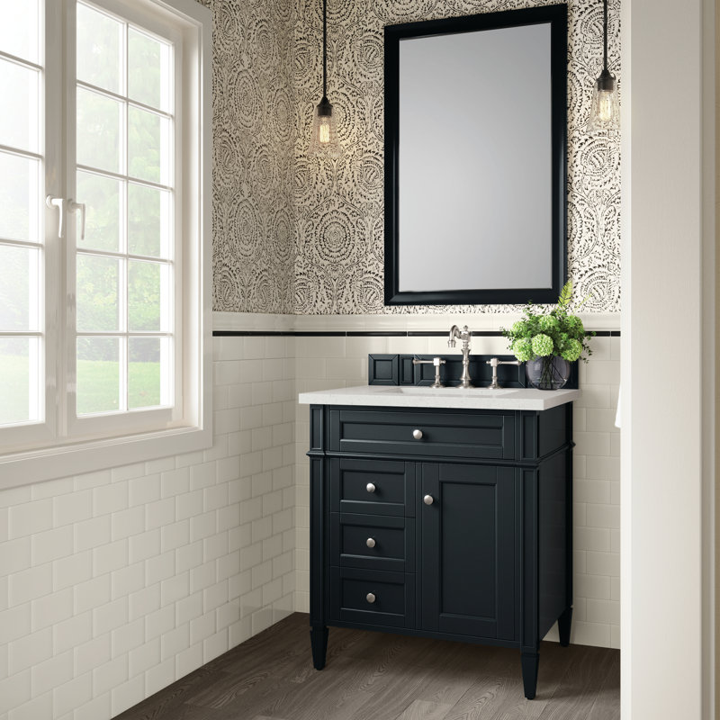 Brittany 30'' W Single Vanity, Black Onyx, Lime Delight, 8" Widespread