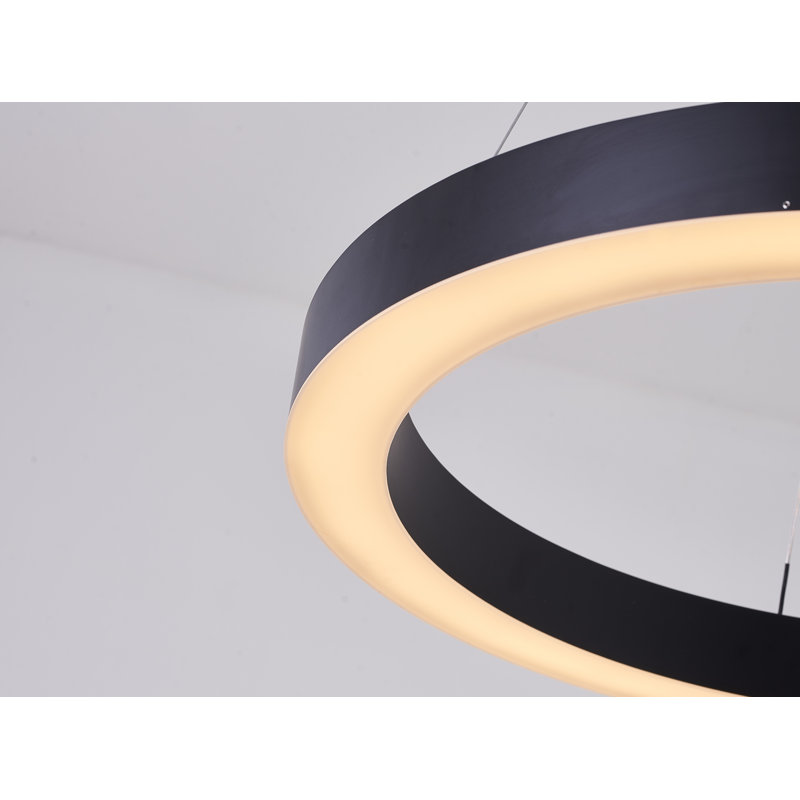 Luminaire suspendu moderne 1 lumière DEL, Noir mat