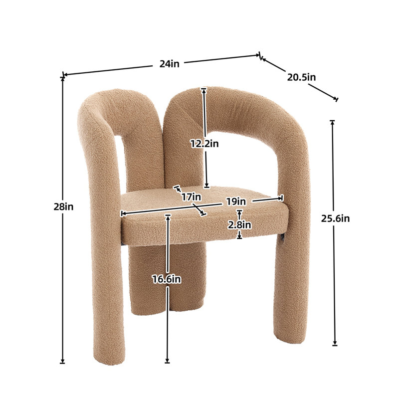 Ensemble de 2 fauteuils d'appoint / de salle à manger / de barils en tissu de velours de conception contemporaine, Chameau