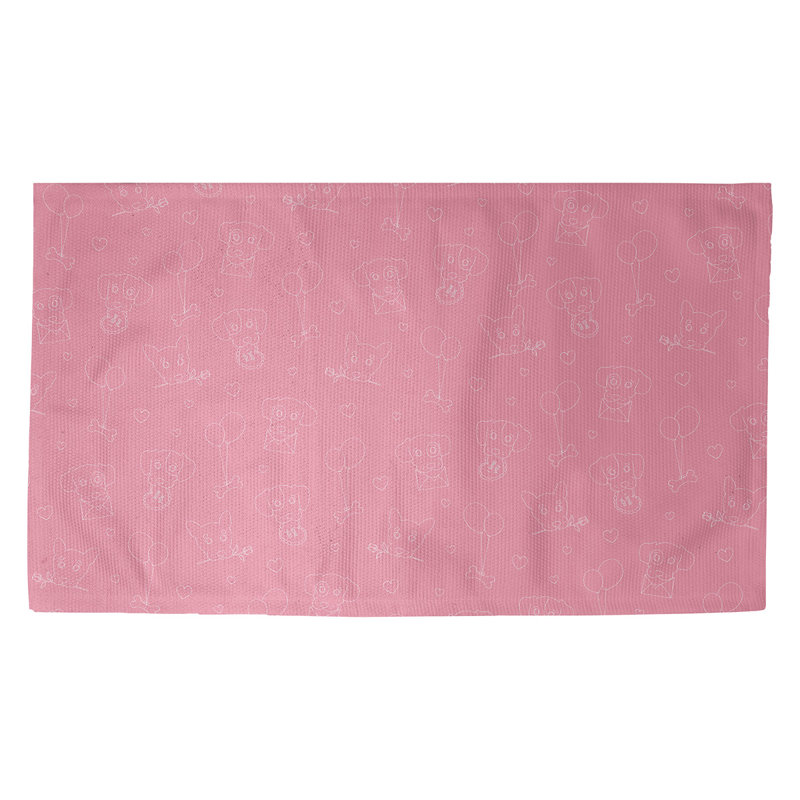 Tapis rose/zone blanche fait main, Rectangle 2 pi x 3 pi
