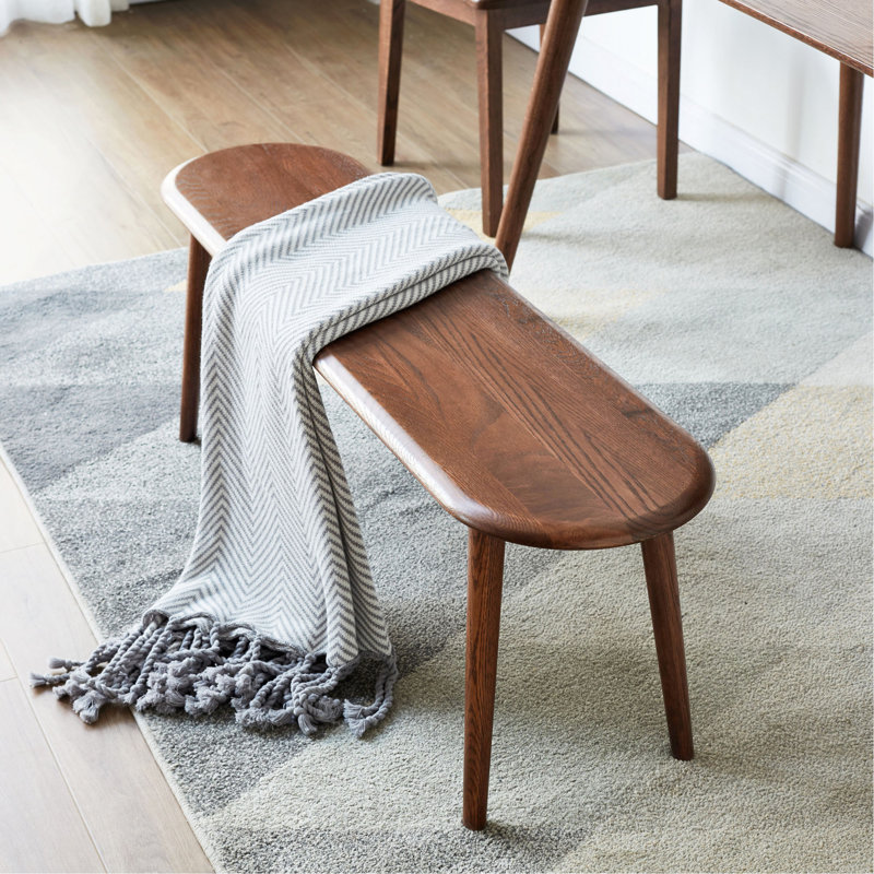 Natural Oak Wood Bench For Dining And Living Spaces, Exuding Elegance And Durability.
