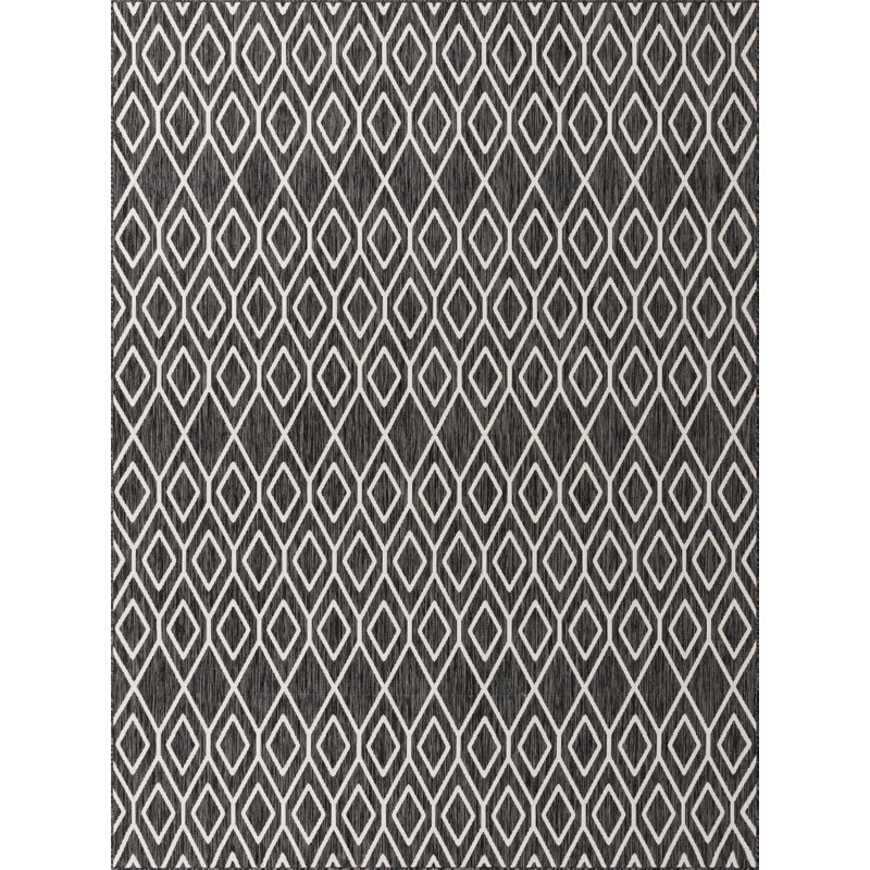 Tapis intérieur / extérieur Turks and Caicos, Noir, Rectangle 9 pi x 12 pi