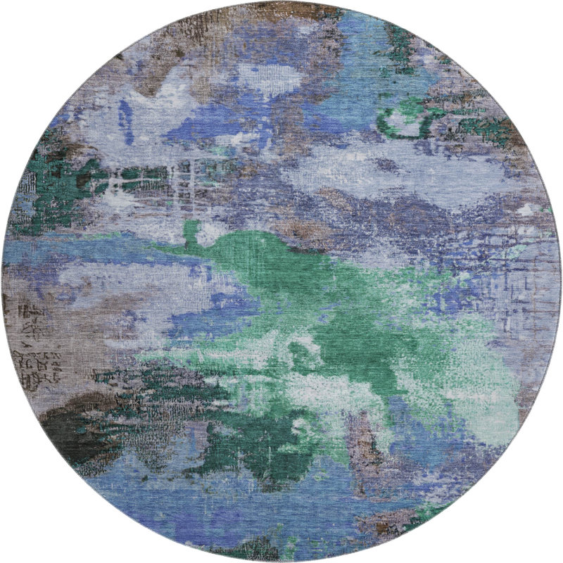 Premium Machine Washable Bucz AMF1738 Modern Rug, Round 8'